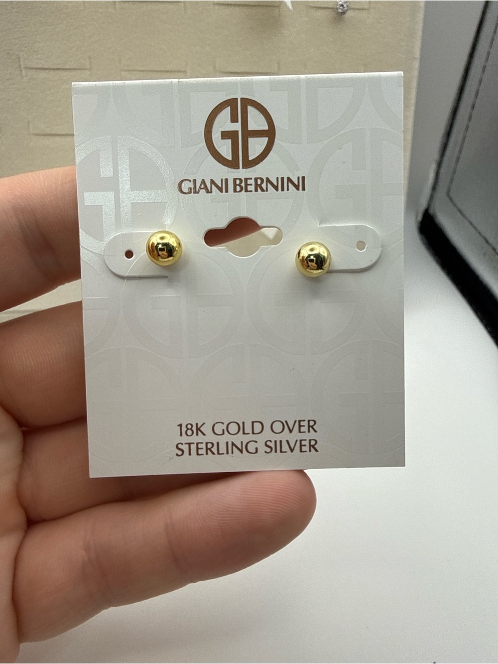 Giani Bernini Polished Gold Ball Stud Earrings